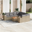 vidaXL 9 Piece Steel Sofa Set in Gray/Beige