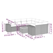 vidaXL 9 Piece Steel Sofa Set in Gray/Beige