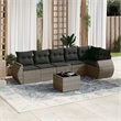 vidaXL 7 Piece Poly Rattan Large Sofa Set in Gray