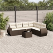 vidaXL 7 Piece Poly Rattan Sofa Set in White/Brown/Cream