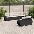 vidaXL 8 Piece Steel Sofa Set in Black