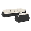 vidaXL 8 Piece Steel Sofa Set in Black
