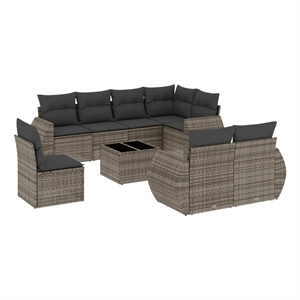 vidaXL 9 Piece Sofa Set in Gray