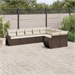 vidaXL 9 Piece Steel Large Sofa Set in White/Brown/Cream
