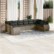 vidaXL 10 Piece Poly Rattan Sofa Set in Gray