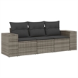 vidaXL 3 Piece Poly Rattan Sofa Set in Gray