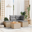 vidaXL 5 Piece Steel Small Sofa Set in Beige