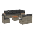 vidaXL 9 Piece Solid Acacia Wood Sofa Set in Gray