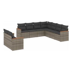 vidaXL 9 Piece Large Sofa Set in Gray