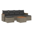 vidaXL Solid Acacia Wood Sofa Set in Gray