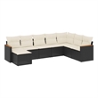 vidaXL 8 Piece Steel Sofa Set in Black/White/Cream