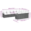 vidaXL 10 Piece Poly Rattan Sofa Set in Gray