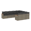vidaXL 10 Piece Poly Rattan Sofa Set in Gray