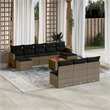 vidaXL 11 Piece Poly Rattan Sofa Set in Gray