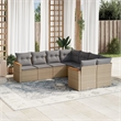 vidaXL 8 Piece Poly Rattan Large Sofa Set in Gray/Beige
