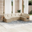 vidaXL 8 Piece Solid Acacia Wood Small Sofa Set in Beige