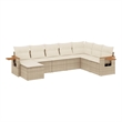 vidaXL 8 Piece Solid Acacia Wood Small Sofa Set in Beige