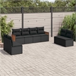 vidaXL 8 Piece Solid Acacia Wood Small Sofa Set in Black