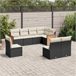 vidaXL 8 Piece Small Sofa Set in Black/Cream