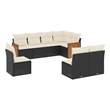 vidaXL 8 Piece Small Sofa Set in Black/Cream