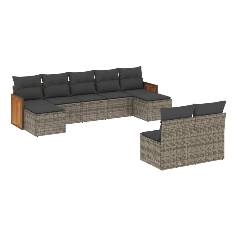 vidaXL 9 Piece Large Sofa Set in Gray