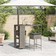 vidaXL 3 Piece Poly Rattan Bar Set in Gray