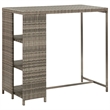 vidaXL 3 Piece Poly Rattan Bar Set in Gray