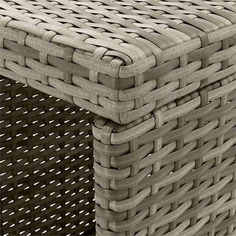 vidaXL 3 Piece Poly Rattan Bar Set in Gray