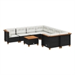 vidaXL 9 Piece Poly Rattan Sofa Set in Black/Cream