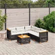vidaXL 6 Piece Poly Rattan Sofa Set in Black/White/Cream