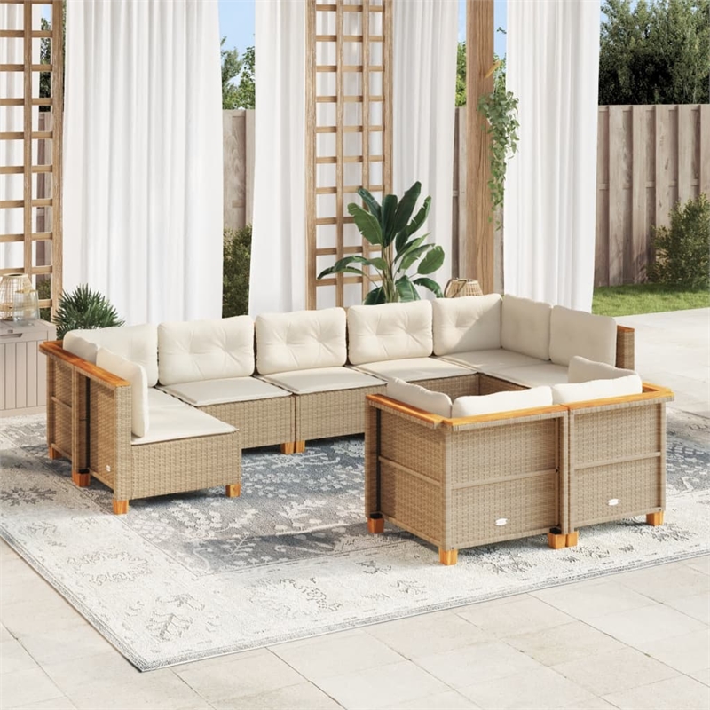 vidaXL 9 Piece Sofa Set in White/Cream/Beige