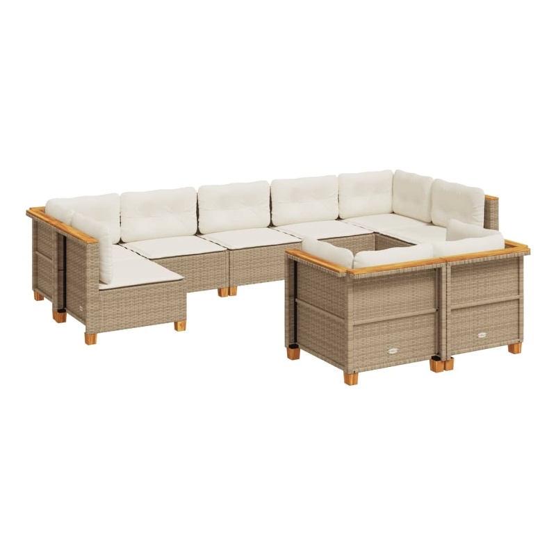 vidaXL 9 Piece Sofa Set in White/Cream/Beige