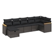 vidaXL 7 Piece Poly Rattan Sofa Set in Black
