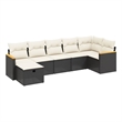 vidaXL 7 Piece Poly Rattan Sofa Set in Black/White/Cream