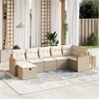 vidaXL 7 Piece Poly Rattan Sofa Set in Beige