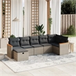vidaXL 7 Piece Poly Rattan Sofa Set in Gray