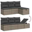 vidaXL 7 Piece Poly Rattan Sofa Set in Gray