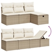 vidaXL 8 Piece Poly Rattan Sofa Set in Beige