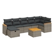 vidaXL 8 Piece Solid Acacia Wood Sofa Set in Gray