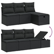 vidaXL 7 Piece Poly Rattan Sofa Set in Black