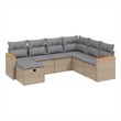 vidaXL 7 Piece Poly Rattan Small Sofa Set in Beige