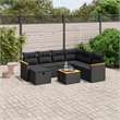 vidaXL 8 Piece Poly Rattan Sofa Set in Black