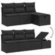 vidaXL 8 Piece Poly Rattan Sofa Set in Black
