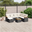 vidaXL 8 Piece Steel Sofa Set in Black