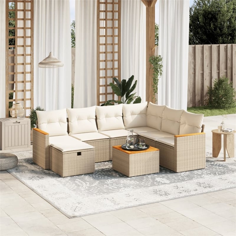 vidaXL 8 Piece Sofa Set in Beige