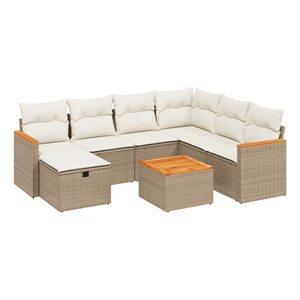 vidaXL 8 Piece Sofa Set in Beige