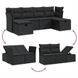 vidaXL 6 Piece Poly Rattan Sofa Set in Black