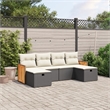 vidaXL 6 Piece Poly Rattan Small Sofa Set in Black
