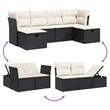 vidaXL 6 Piece Poly Rattan Small Sofa Set in Black
