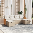 vidaXL 6 Piece Steel Sofa Set in Beige